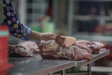 Raw meat in Asian market