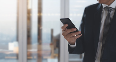 Businessman using smartphone