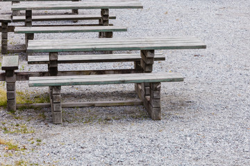 Camp site with picnic table in Norway