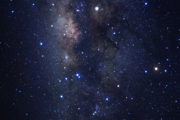 Naklejka premium Close up of Milky way galaxy with stars and space dust in the universe