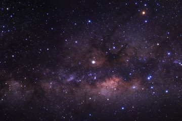 Close up of Milky way galaxy with stars and space dust in the universe