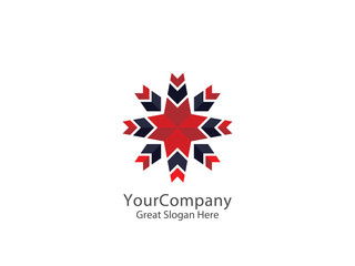 Abstract star flower logo Icon Template Vector Illustration
