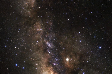 Close up of Milky way galaxy with stars and space dust in the universe