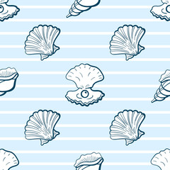 Seashells Seamless Pattern