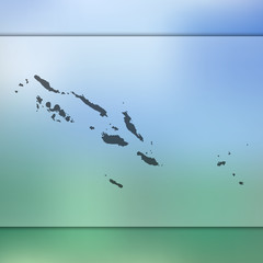 Solomon Islands map. Blurred background with silhouette of Solomon Islands map. Vector silhouette of Solomon Islands map