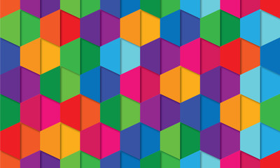 3D Hexagon Pattern Colorful