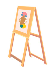 Wooden Easel with Sketch of Vase Painted Icon