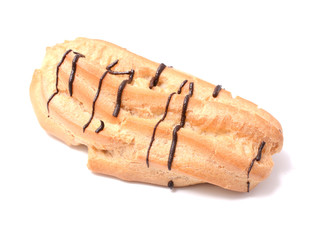 Eclair isolated on white background