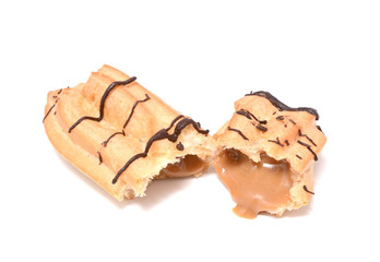 Eclair isolated on white background