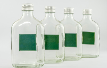 Glass bottle or  Water bottle over  on white background.- (Selective focus)