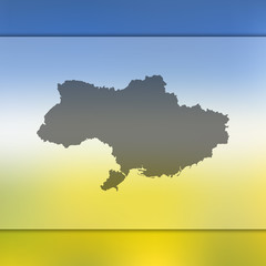 Fototapeta premium Ukraine map. Blurred background with silhouette of Ukraine map. Vector silhouette of Ukraine map