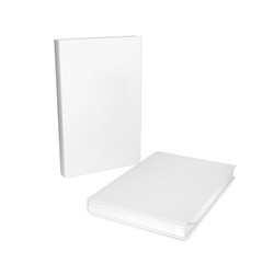 Blank book cover over white background. 3d illustration