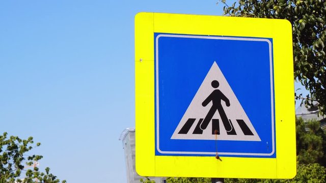 European standard pedestrian crossing traffic sign.