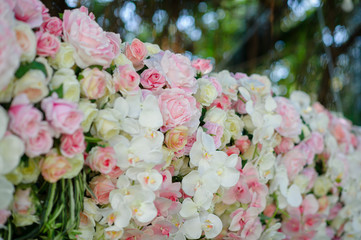 wedding flower decoration  / flower backdrop background