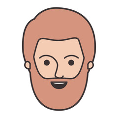male face with short hair and bearded in colorful silhouette vector illustration