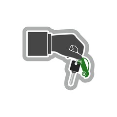 Hand giving car keys, Car Sharing icon 