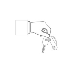 Hand giving car keys, Car Sharing icon 
