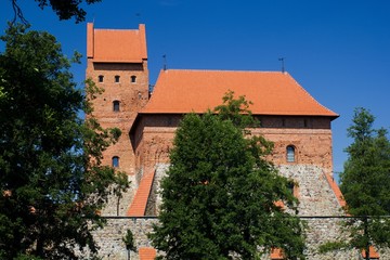 Medieval Trakai castle built on an island of Lake Galve, near Vilnius. One of the most popular touristic destinations in Lithuania.