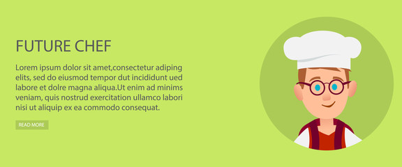 Future Chef Poster of Young Boy with White Toque