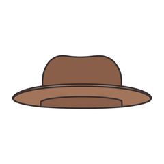 top-hat colorful silhouette on white background vector illustration
