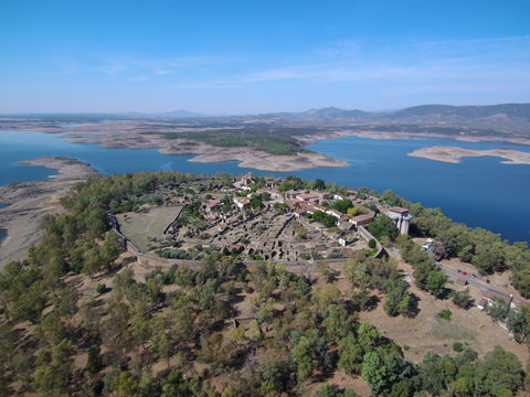 Granadilla ( Caceres, Extremadura) desde el aire. Fotografia aerea con drone