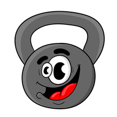 Funny cartoon kettlebell design of the character. vector illustration