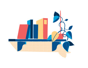 Mensola con libri e piantina © Hurca!