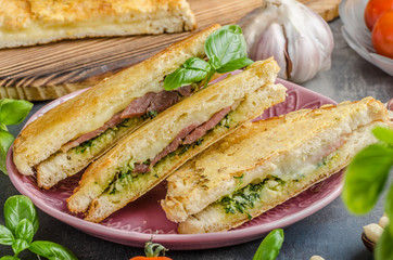Pesto cheese sandwich