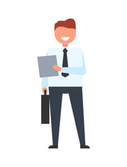 Businessman with Case Icon Vector Illustration