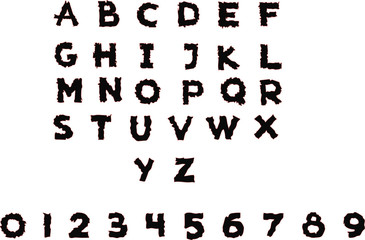 Hand drawn Vector font. Horror Vector Font