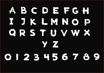 Horror fonts. Scary alphabet. White Vector Font
