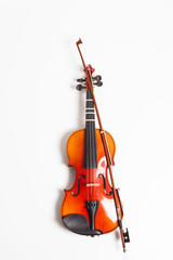 Fototapeta na wymiar Violin in a white background 