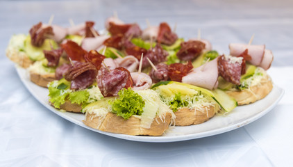delicious canapés served on a plate