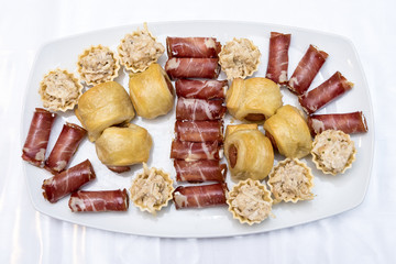delicious canapés served on a plate