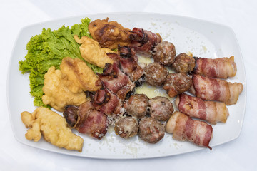 delicious canapés served on a plate