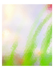 Multicolor white and green triangles.