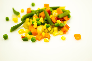 Mixed colorful vegetables. Small depth of field.