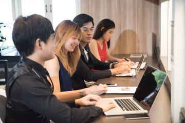 Fototapeta premium Asian Business people working at office, business concept.