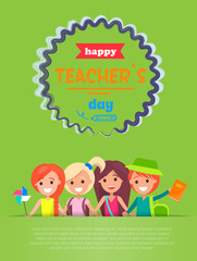 Happy Teachers Day with Text Vector Illustration