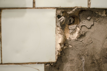 Dirty kitchen. Unsanitary conditions..old broken wall in a communal apartment