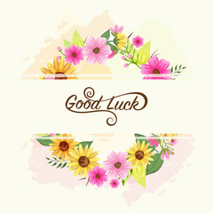 Circular frame decorated with beautiful watercolors flowers and space for your message.