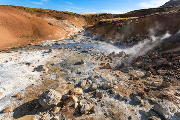 acidic hot springs in Krysuvik area, Iceland