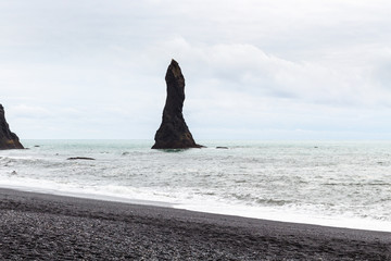 Reynisdrangar basalt stack at Reynisfjara