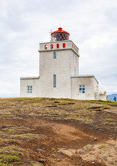Fototapeta na wymiar view of Dyrholaeyjarvit lighthouse in Iceland