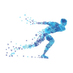 Silhouette speed skater.