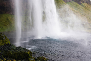 Obraz premium bottom pool of Seljalandsfoss waterfall in Iceland