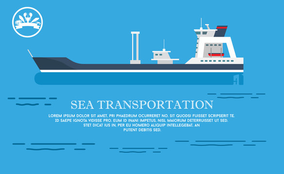 Sea Transportation Advert Vector Illustration