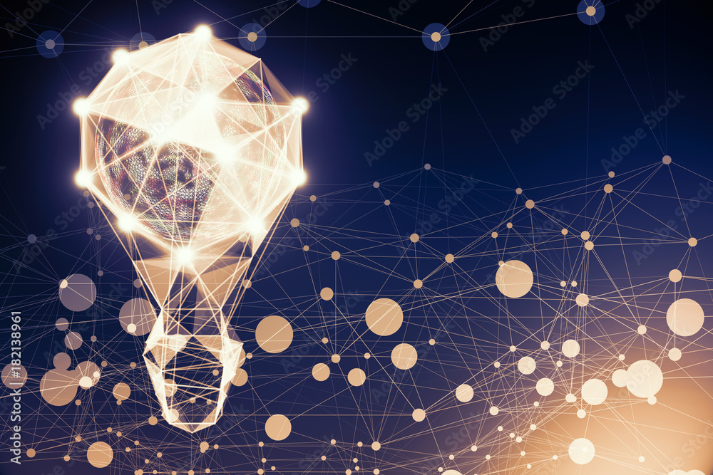 Poster polygonal lamp background