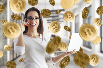 Cryptocurrency and e-commerce concept