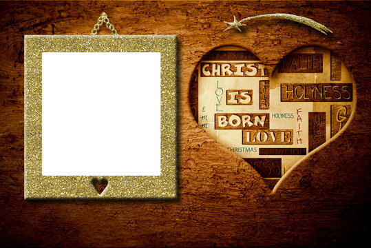 Christmas good wishes picture frame.